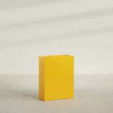 Amesbury Narrow Rectangular Planter in Gloss Saffron, 24"L × 10"D × 32"H, shown empty