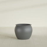 Shanghai Fishbowl Planter in Matte Gunmetal, 22", shown empty