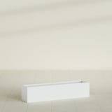 Monaco Rectangle Planter in Matte Bright White, 32"L, shown empty