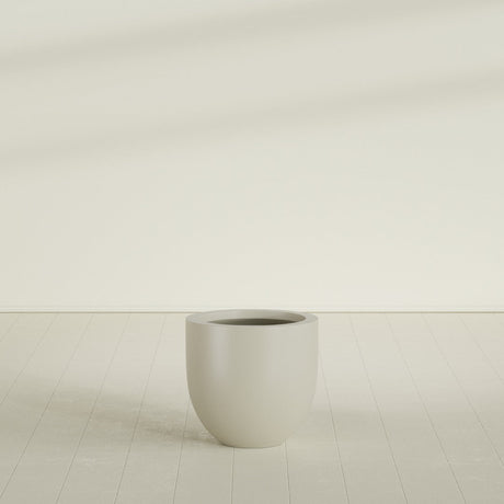 Alzira Bowl Planter in Satin Beige, 23"D × 22"H, shown empty
