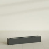 Salon Box Planter in Matte Charcoal, 48" Long, shown empty