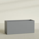 Brisbane Rectangular Planter in Matte Gunmetal, 72"L × 24"D × 32"H, shown empty