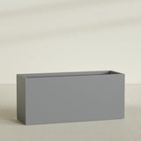 Brisbane Rectangular Planter in Matte Gunmetal, 72"L × 24"D × 32"H, shown empty