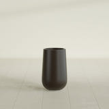 Hayden Urn Planter in Matte Dark Brown, 18"D × 29"H, shown empty