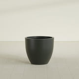 Wannsee Round Planter in Matte Charcoal, 33"D × 29"H, shown empty