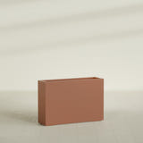 Milano Narrow Rectangular Planter in Matte Terra Cotta, 36"L × 10"D × 24"H, shown empty