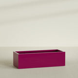 Torino Wide Rectangular Planter in Gloss Eggplant, 60"L × 24"D × 18"H, shown empty