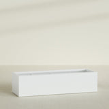 Torino Wide Rectangular Planter in Matte Bright White, 72"L × 24"D × 18"H, shown empty