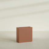 Milano Narrow Rectangular Planter in Matte Terra Cotta, 24"L × 10"D × 24"H, shown empty