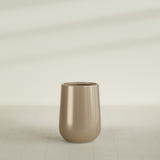 Hayden Urn Planter in Gloss Metallic Gold, 15"D × 23"H, shown empty