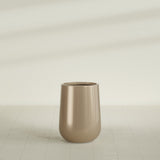 Hayden Urn Planter in Gloss Metallic Gold, 15"Diam × 23"H, shown empty
