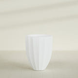 Alicante Fluted Planter in Matte Bright White, 26"D × 32"H, shown empty