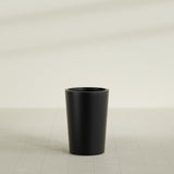 Tegel Round Tapered Planter in Matte Black, 18"D × 26"H, shown empty