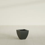 Lima Tapered Square Planter in Matte Charcoal, 12", shown empty