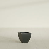 Lima Tapered Square Planter in Matte Charcoal, 12", shown empty