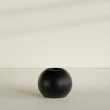 Globe Planter in Matte Black, 24"D × 19"H, shown empty