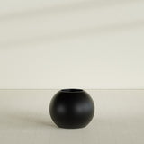 Globe Planter in Matte Black, 24"D × 19"H, shown empty