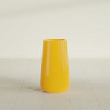 Saigon Tapered Round Planter in Gloss Saffron, 14"D × 30"H, shown empty
