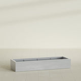 Antwerp Rectangular Planter in Metallic Silver, 72"L × 24"D × 12"H, shown empty