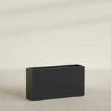 Potsdam Rectangular Planter in Matte Black, 60"L × 16"D × 32"H, shown empty