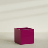 Montroy Cube Planter in Gloss Eggplant, 48", shown empty