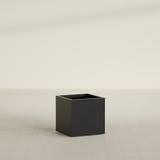 Montroy Cube Planter in Matte Black, 24", shown empty