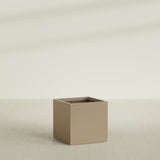 Montroy Cube Planter in Gloss Metallic Gold, 32", shown empty