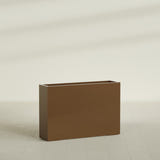 Delray Rectangular Planter in Metallic Bronze, 48"L × 12"D × 32"H, shown empty