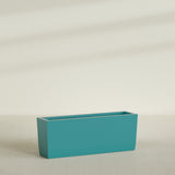 Panama Tapered Rectangular Planter in Satin Seafoam Green, 48"L × 12"D × 18"H, shown empty