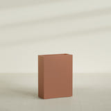 Amesbury Narrow Rectangular Planter in Matte Terra Cotta, 24"L × 10"D × 32"H, shown empty