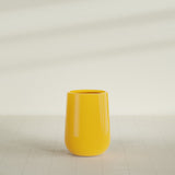 Hayden Urn Planter in Gloss Saffron, 15"Diam × 23"H, shown empty