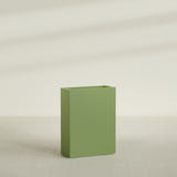 Amesbury Narrow Rectangular Planter in Satin Green, 24"L × 10"D × 32"H, shown empty