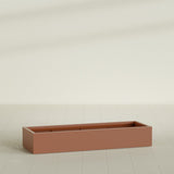 Antwerp Rectangular Planter in Matte Terra Cotta, 72"L × 24"D × 12"H, shown empty