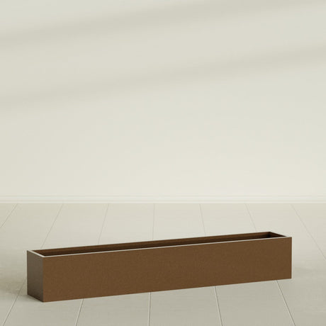 Monaco Rectangle Planter in Metallic Bronze, 44"L, shown empty