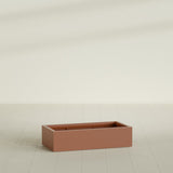 Antwerp Rectangular Planter in Matte Terra Cotta, 48"L × 24"D × 12"H, shown empty