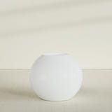 Globe Planter in Matte Bright White, 36"D × 30"H, shown empty