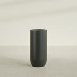 Saint Tropez Bullet Round Planter in Matte Charcoal, 20"D × 43"H, shown empty
