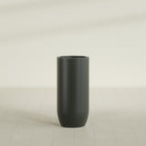 Saint Tropez Bullet Round Planter in Matte Charcoal, 20"D × 43"H, shown empty