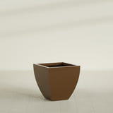 Lima Tapered Square Planter in Metallic Bronze, 24", shown empty