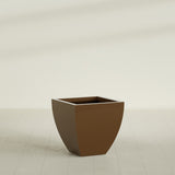 Lima Tapered Square Planter in Metallic Bronze, 24", shown empty
