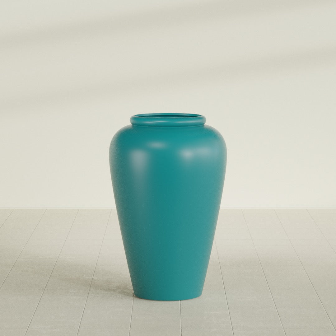 Barà Jar Planter in Satin Seafoam Green, 24"D × 37"H, shown empty