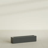 Salon Box Planter in Matte Charcoal, 36" Long, shown empty