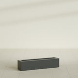 Salon Box Planter in Matte Charcoal, 36" Long, shown empty