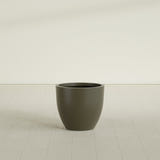 Wannsee Round Planter in Matte Bronze, 27"D × 24"H, shown empty
