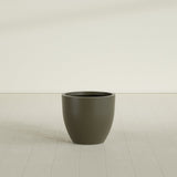 Wannsee Round Planter in Matte Bronze, 27"D × 24"H, shown empty