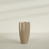 San Jose Tall Fluted Planter in Gloss Metallic Gold, 22"D × 40"H, shown empty