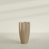 San Jose Tall Fluted Planter in Gloss Metallic Gold, 22"D × 40"H, shown empty
