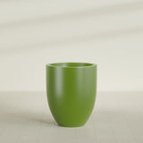 Valencia Tapered Round Planter in Satin Green, 27"D × 31"H, shown empty
