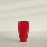 San Jose Tall Fluted Planter in Gloss Red, 22"D × 40"H, shown empty