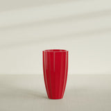 San Jose Tall Fluted Planter in Gloss Red, 22"D × 40"H, shown empty